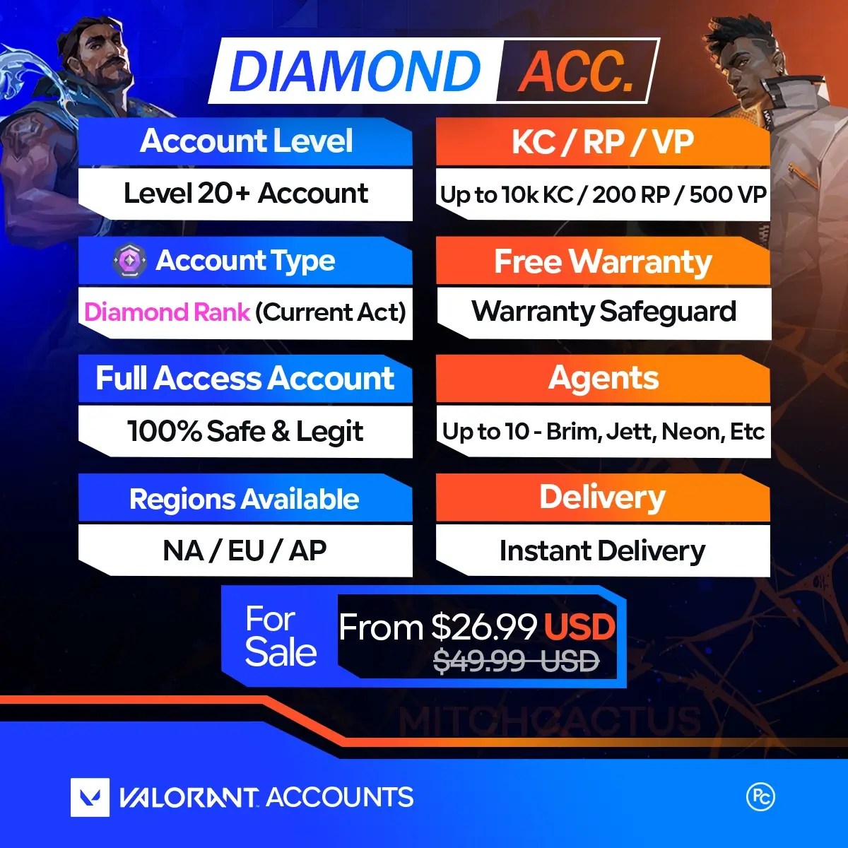 Buy Valorant Diamond Accounts