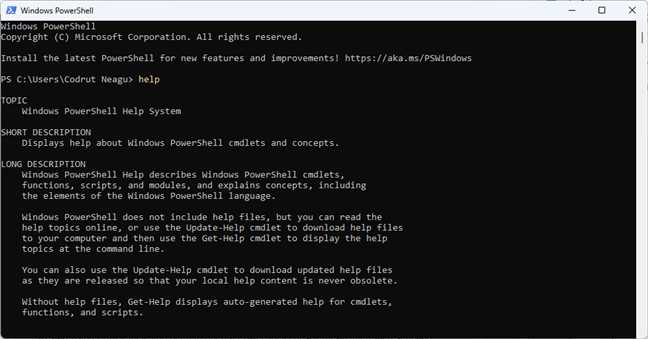 Powershell commands